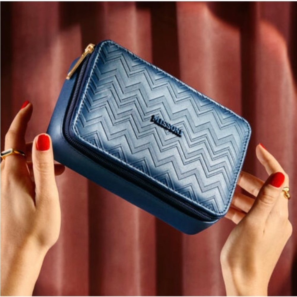 Missoni x Delta One Blue Chevron Cosmetic Case